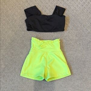 Stylish Black and Neon Green Kids Matching Set 0212